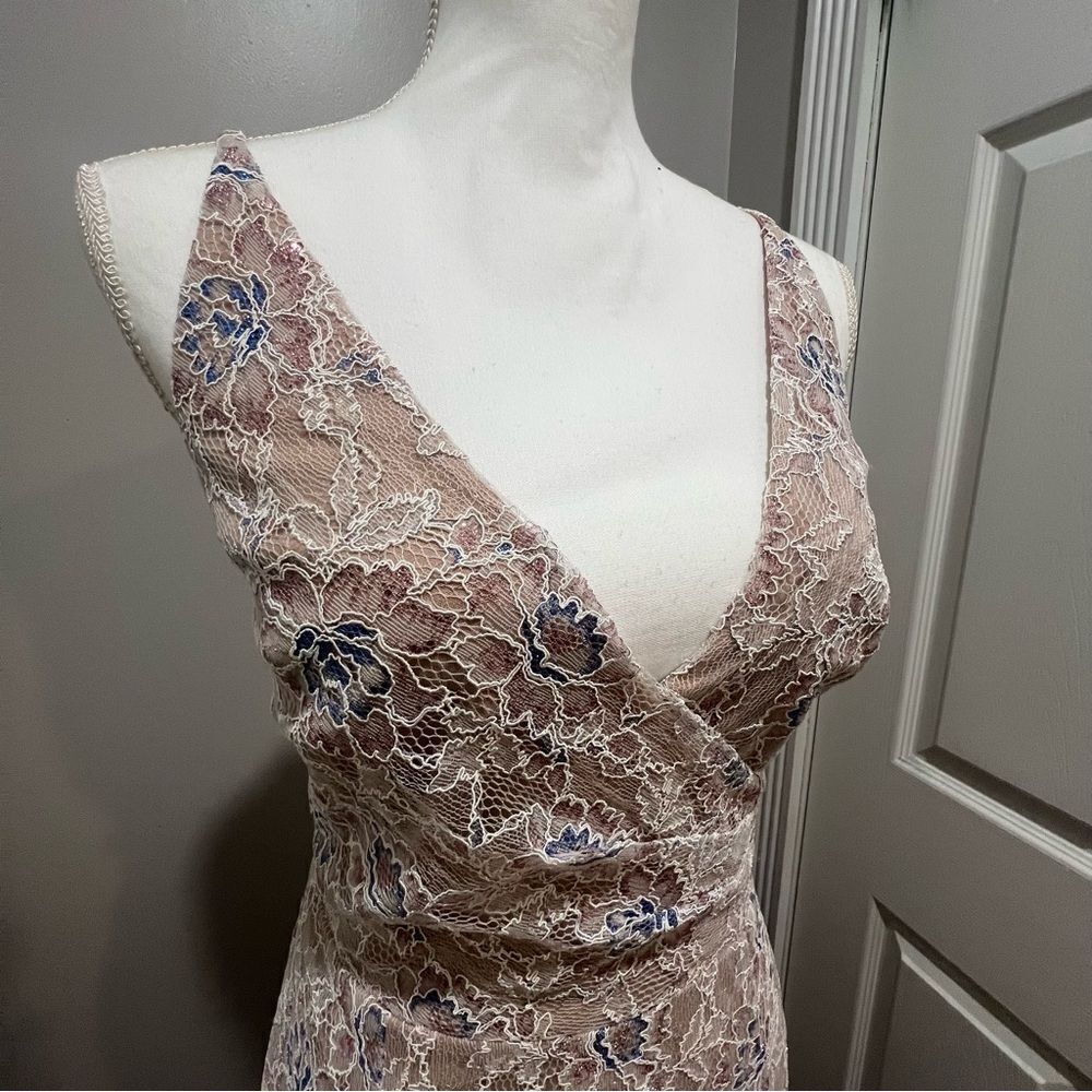 Dress the Population Helen Sleeveless Wrap Top Lace Gown size large NWT - Picture 13 of 15